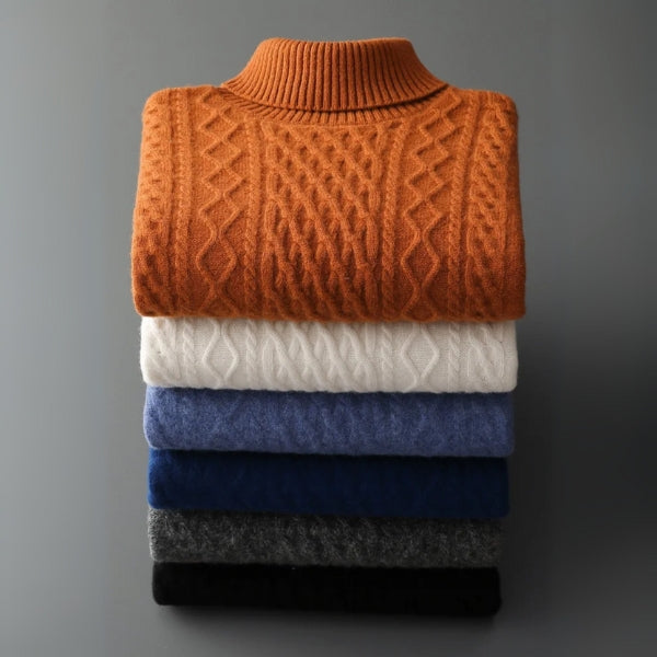 The Cortina Merino Wool Cable Turtleneck