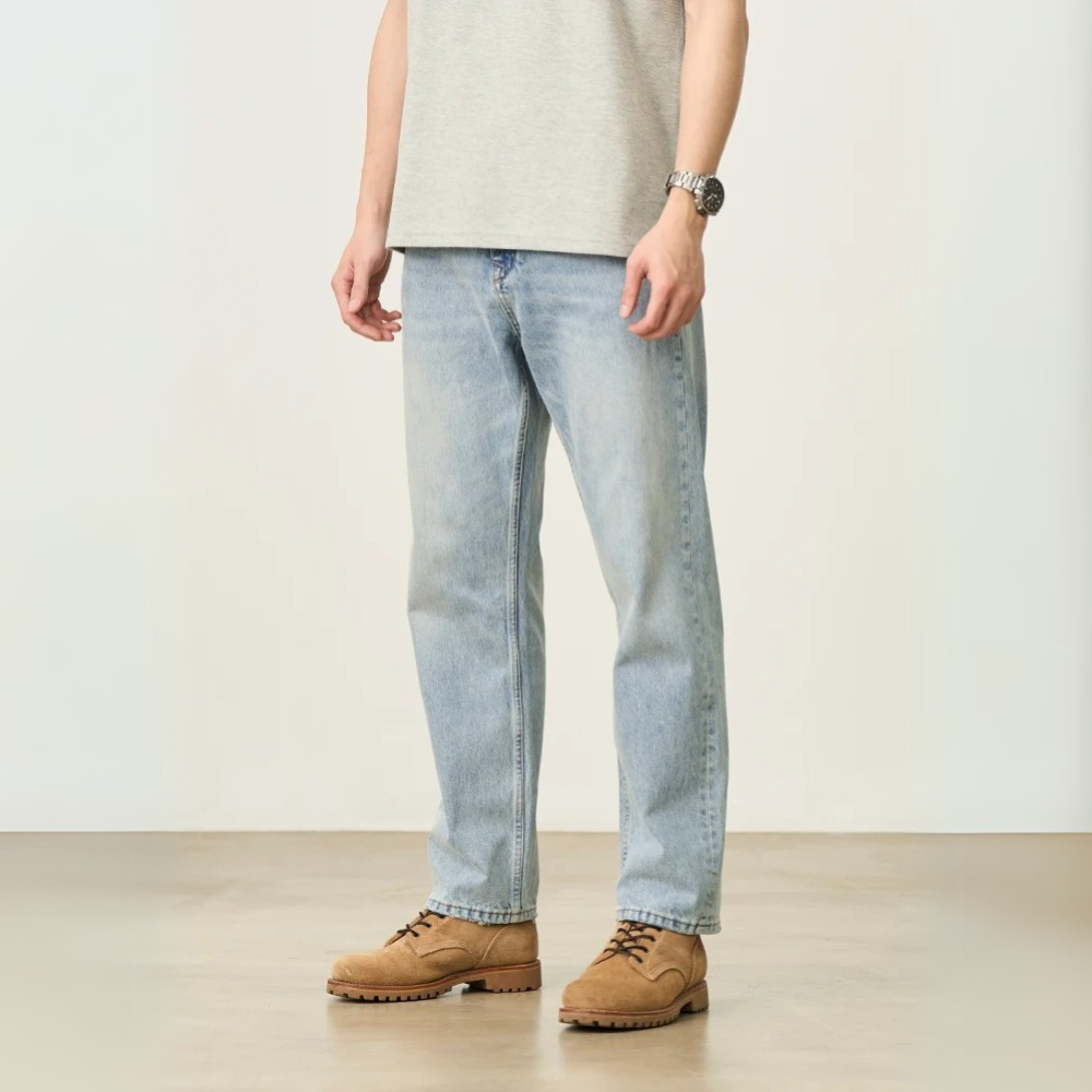 100% Cotton Arklen Classic Straight-Leg Denim Jeans Pants