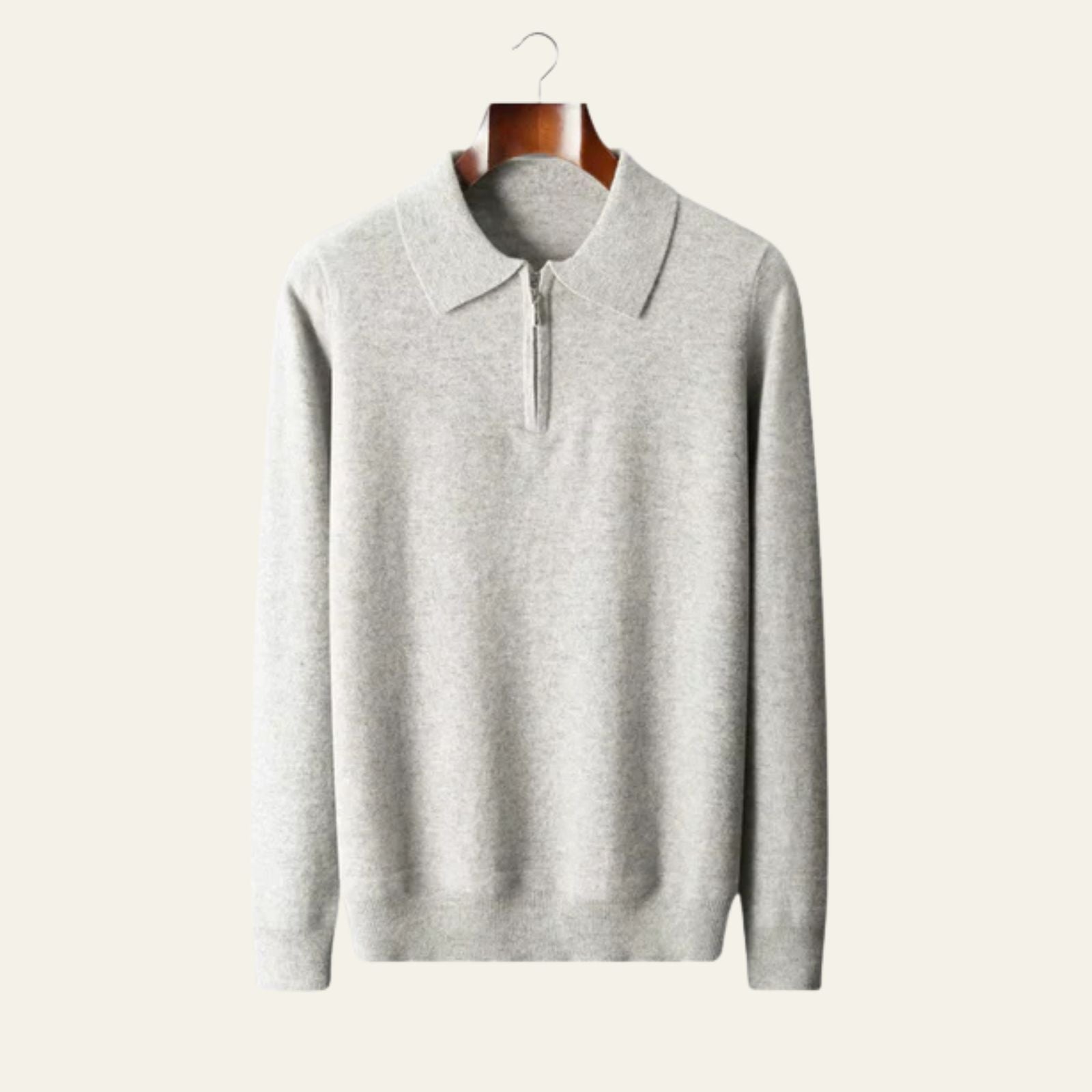 The Vienna Merino Wool Quarter Zip Polo