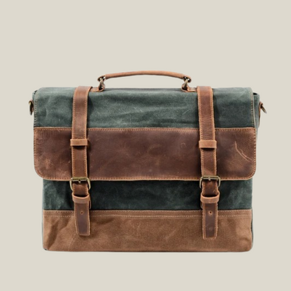 Arklen Voyager Messenger – Waxed Canvas & Leather Laptop Bag