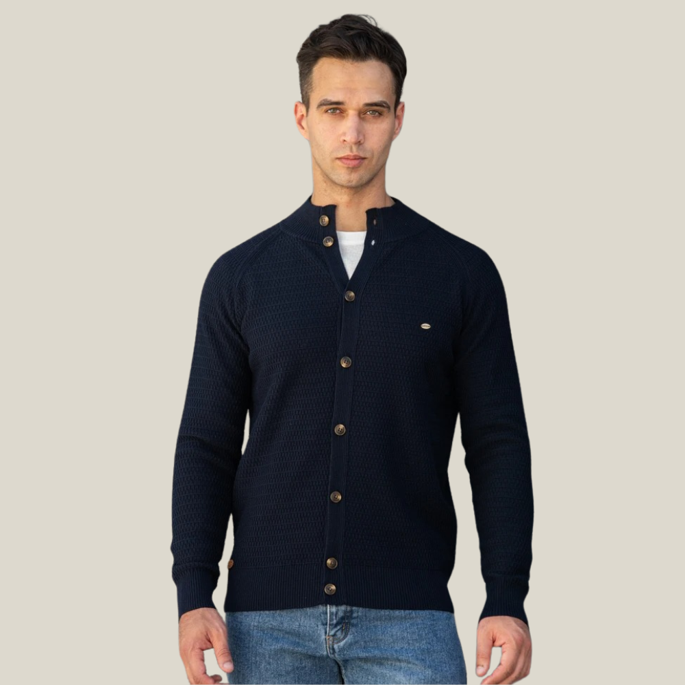 Arklen Textured Sweater Knit Button-Up