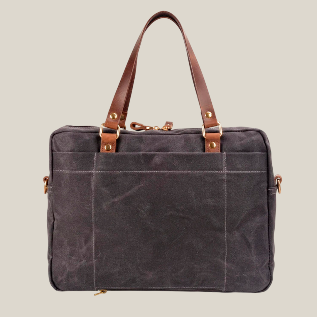 Arklen Expedition Briefcase – Waxed Canvas & Leather Laptop Bag