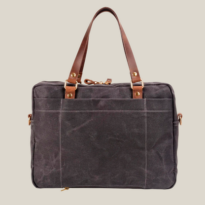 Arklen Expedition Briefcase – Waxed Canvas & Leather Laptop Bag