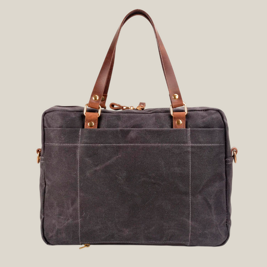 Arklen Expedition Briefcase – Waxed Canvas & Leather Laptop Bag