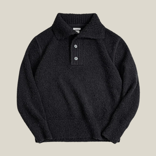 Arklen Buttoned Polo Sweater – Soft Textured Pullover