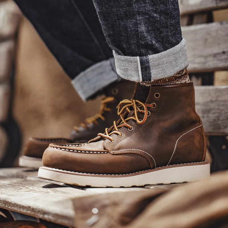 Arklen Moc Toe Leather Boots – The Diplomat