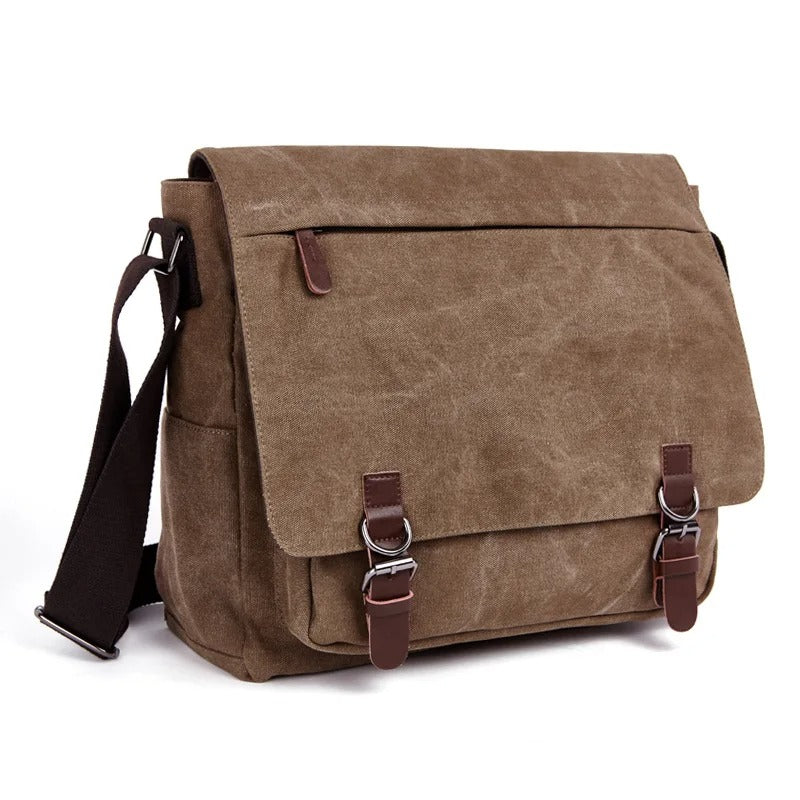 Arklen Explorer Messenger – Waxed Canvas & Leather Shoulder Bag