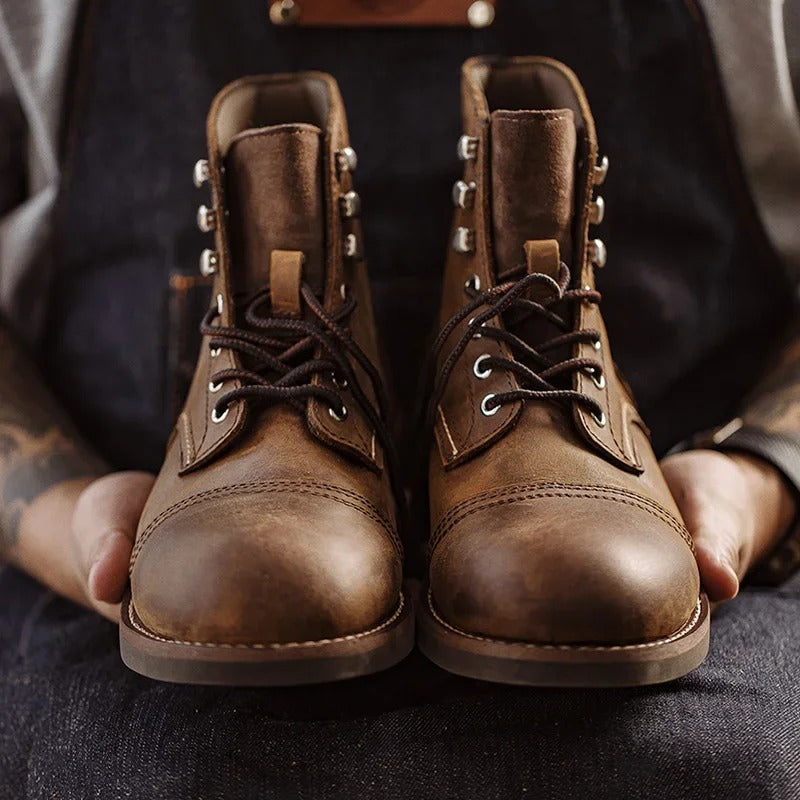 Ironhide Leather Cap Toe Boots - Arklen