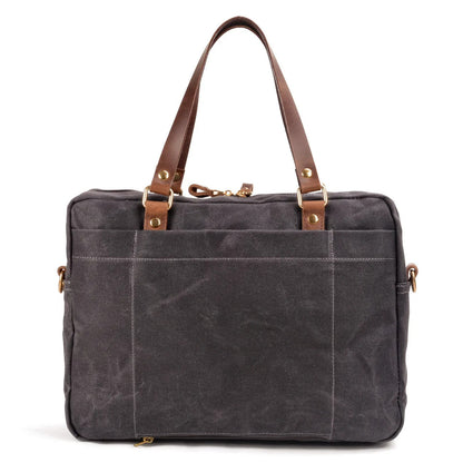 Arklen Expedition Briefcase – Waxed Canvas & Leather Laptop Bag