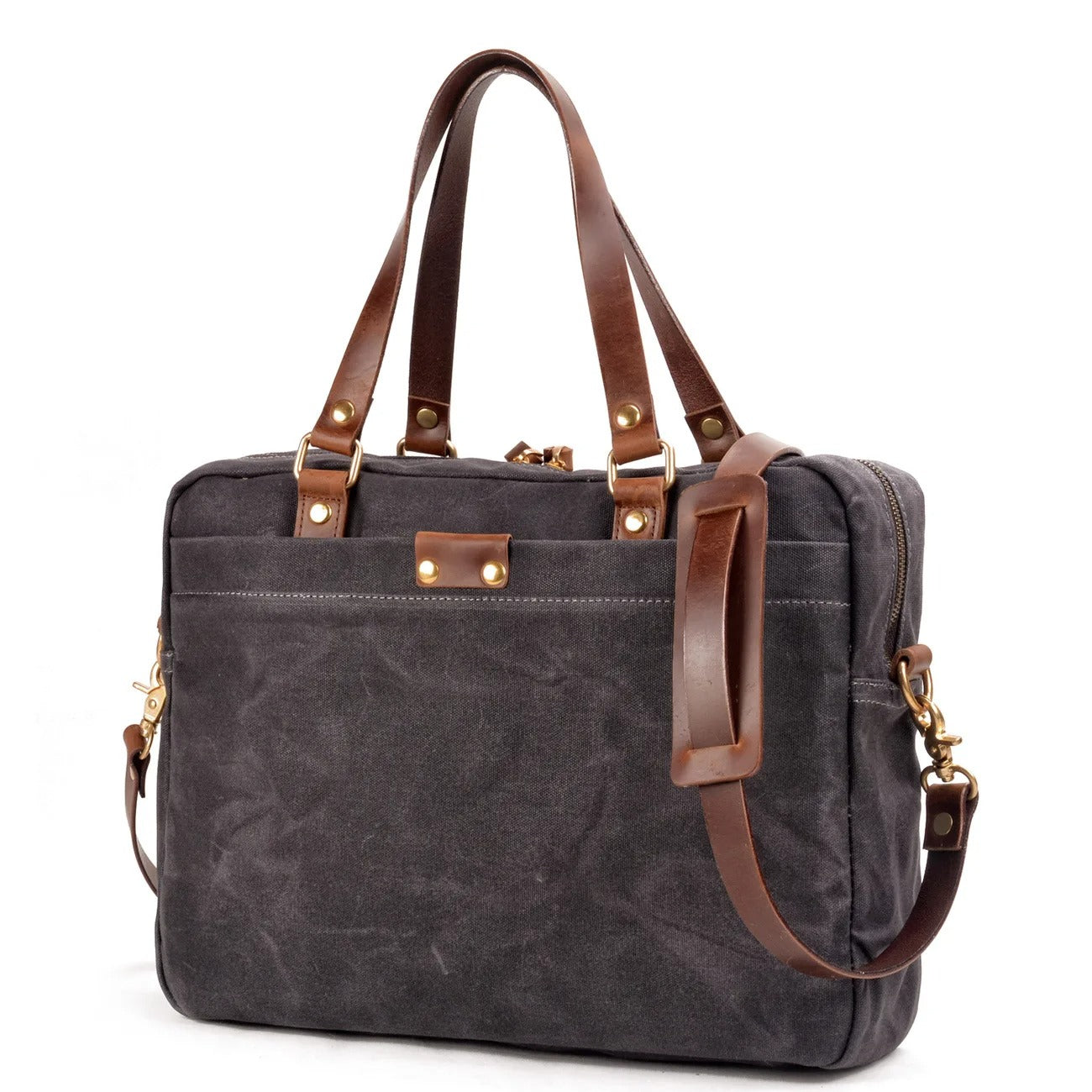 Arklen Expedition Briefcase – Waxed Canvas & Leather Laptop Bag