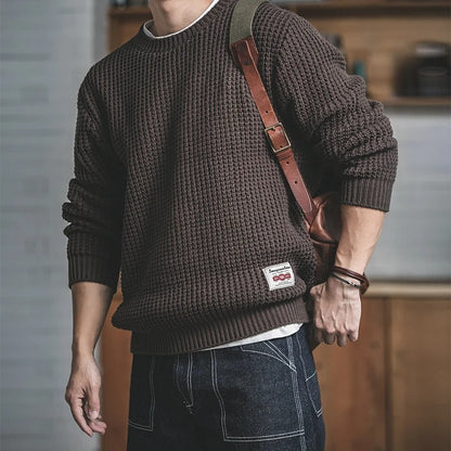 Arklen Waffle Knit Crewneck Sweater