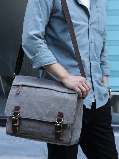 Arklen Explorer Messenger – Waxed Canvas & Leather Shoulder Bag