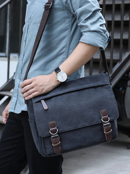 Arklen Explorer Messenger – Waxed Canvas & Leather Shoulder Bag