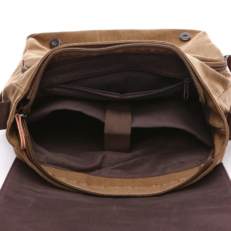 Arklen Explorer Messenger – Waxed Canvas & Leather Shoulder Bag